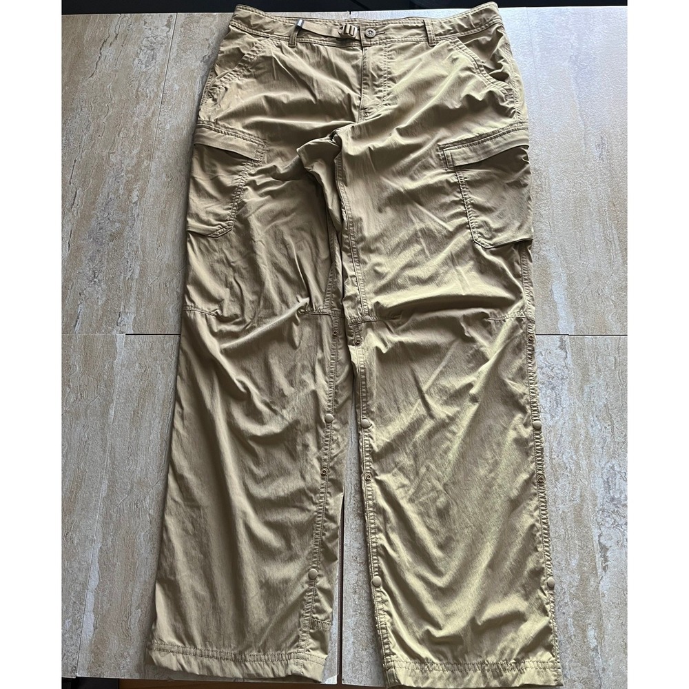 REI Co-op Sahara Cargo Pants Mens 36x30 Khaki Roll Up Stretch Relaxed Straight